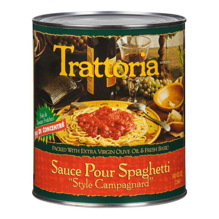 Sauce Spaghetti Alla Rustica - 6 x 100 oz - Tratora - Ingrédients pour restaurants et services de restauration - Distribution canadienne