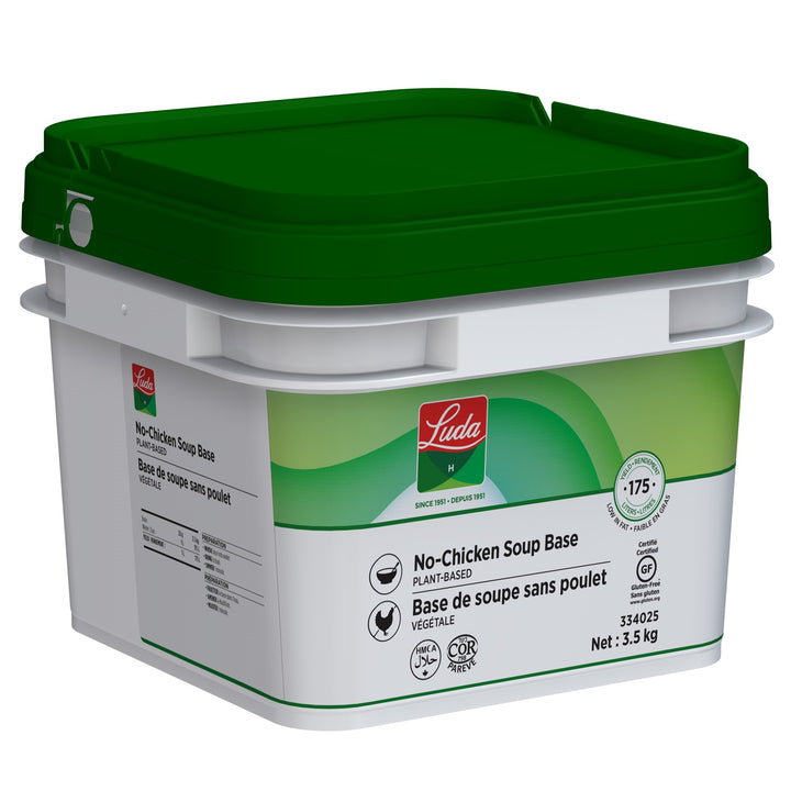 No-Chicken Soup Base, Plant-Based - 1 X 3.5 kg Pail - Luda Foods - Prepared in Canada
