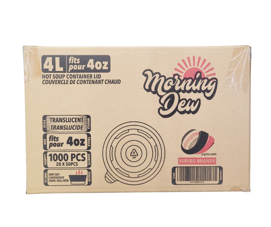 Morning Dew - Plastic Lids for 4 oz Paper Soup Container - 20 x 50 count