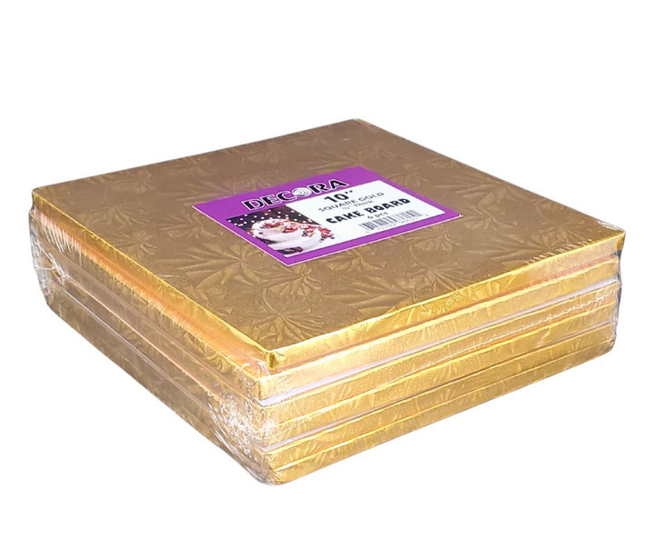 Decora - 10" Square 1/2" Cake Board - Gold
