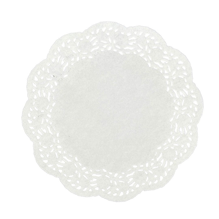 Decora - 9.5" Round Paper Lace Doillies, White - DOI-5378-WH