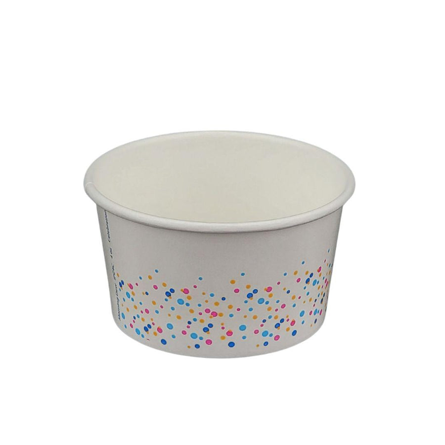 Morning Dew - 4oz - Ice Cream Paper Cups - Celebration Print - 20 x 50 count