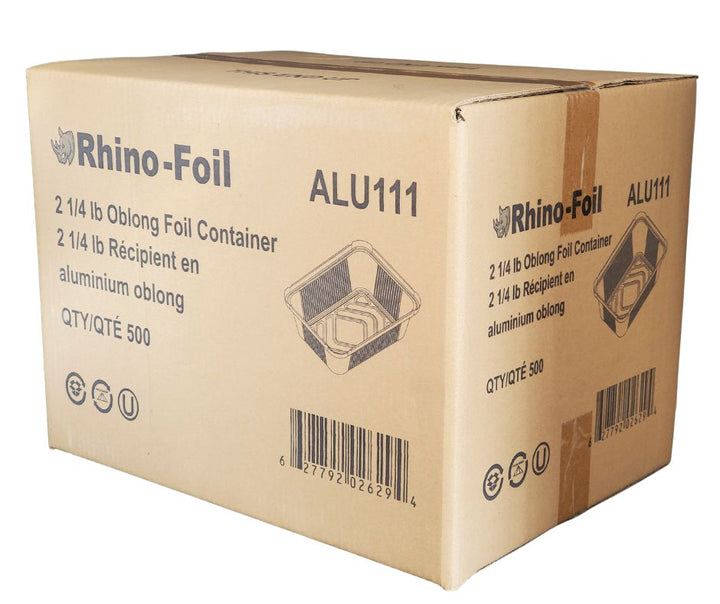 Rhino-Foil - Contenant en feuille d'aluminium oblongue - 2 1/4 lb - Très résistant