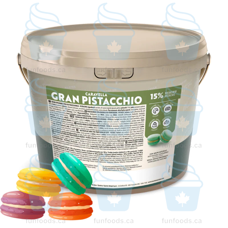 Top Selling Pistachio Filling - 5kg Bucket - Caravella Gran Pistachio Cream - Master Martini Canada - Canadian Distributor and Importer