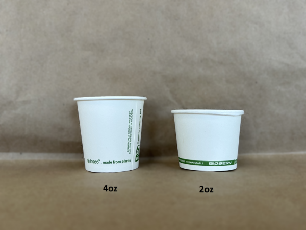 Gobelets chauds Bioserv Portion de 57 g (2 oz) - 1000 unités - Emballages alimentaires jetables à emporter - Distribution canadienne