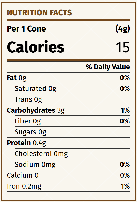 #57 Cones Nutrition Facts
