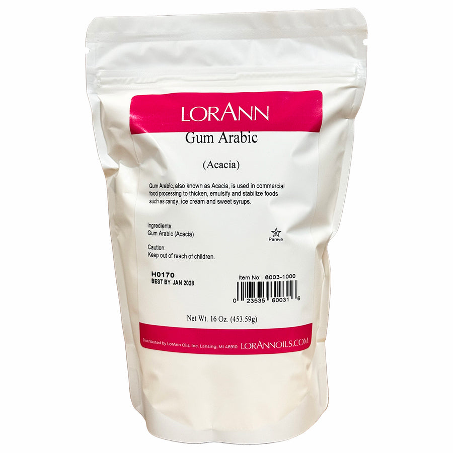 LorAnn Gum Arabic packaging on a white background