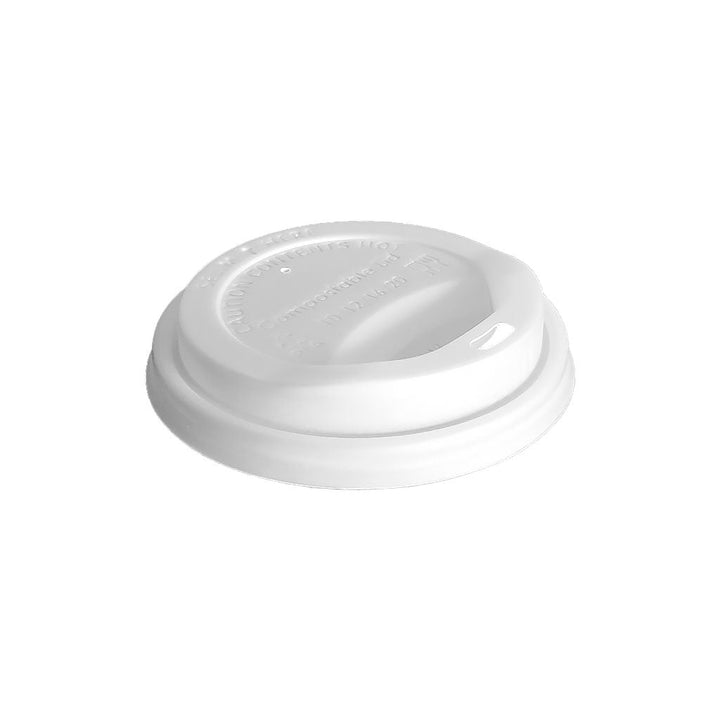 CPLA Lids Dome Top for Hot CPLA Compostable Paper Cups - 1000 Lids Per Case  - Sold By The Case