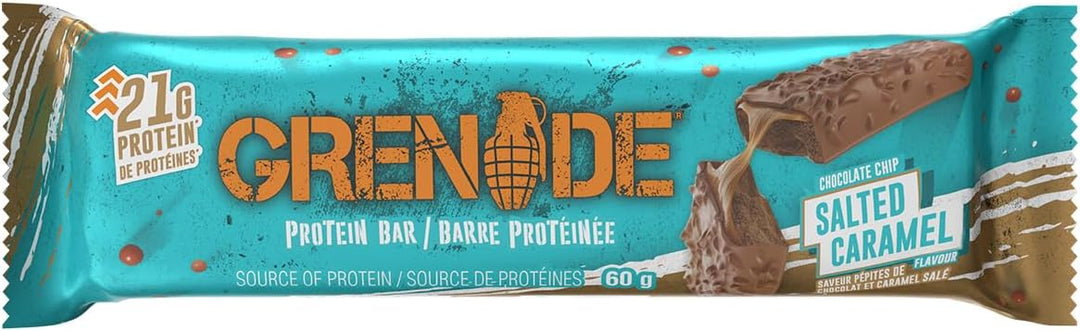 Grenade – Barre protéinée – Caramels salés au chocolat – 12 x 60 g