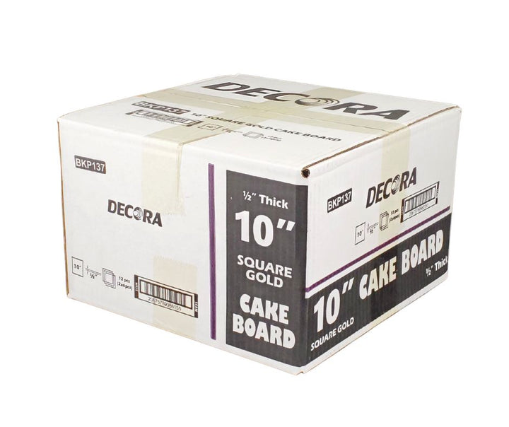 Decora - 10" Square 1/2" Cake Board - Gold