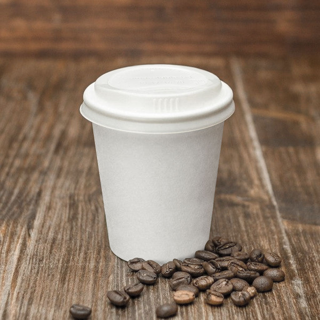 Single Wall Hot/Cold Compostable Plain White Cups - 1000 cups per case - Sold By The Case