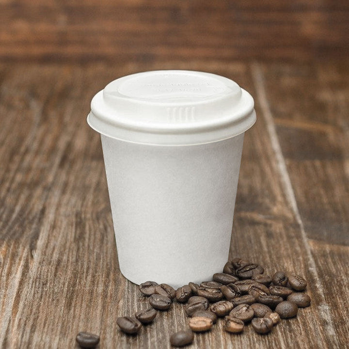 Single Wall Hot/Cold Compostable Plain White Cups - 1000 cups per case - Sold By The Case