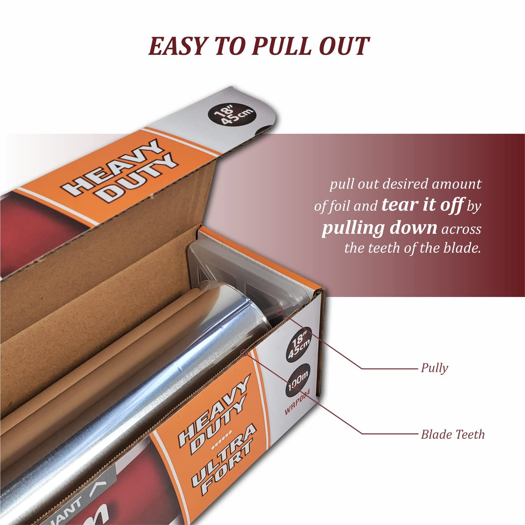 Rhino-Foil - 18" Aluminium Foil Roll - Heavy Duty - 100M