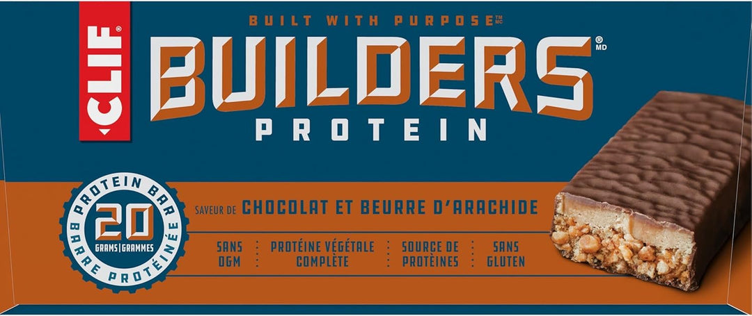 Clif Builders – Barres protéinées – Chocolat et beurre de cacahuète – Pack de 12
