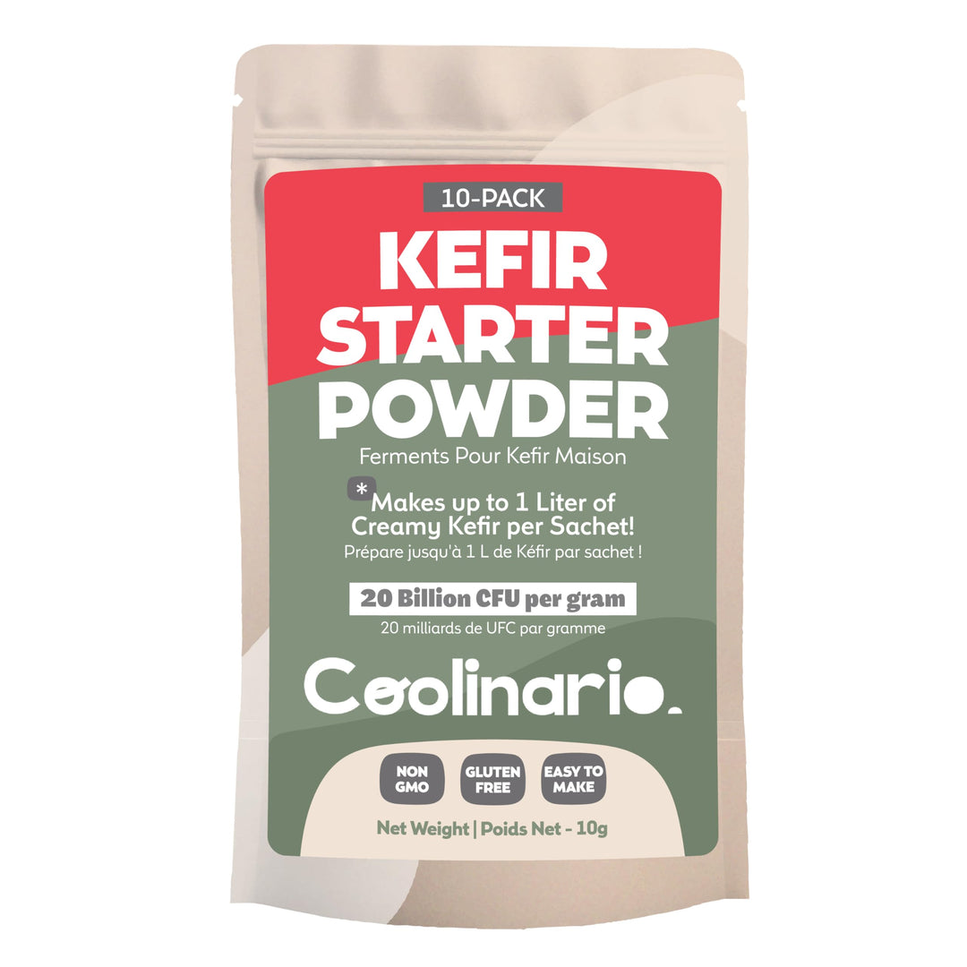 Package of Kefir Starter Powder by Coolinario on a white background
