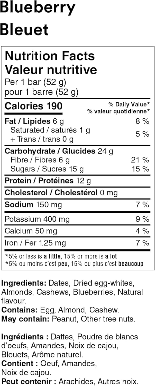 RXBAR – Barre protéinée – Myrtille – 12 x 52 g