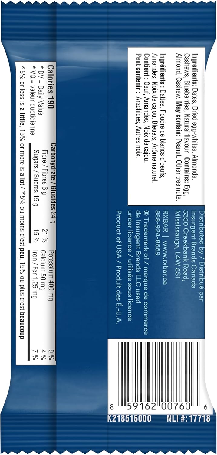 RXBAR – Barre protéinée – Myrtille – 12 x 52 g