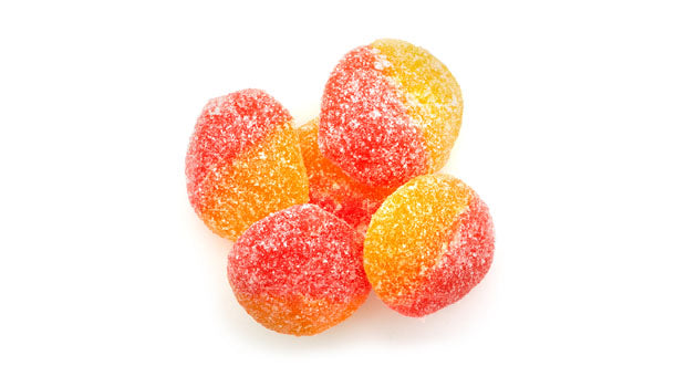 Sour peach slices - 22 LB Box