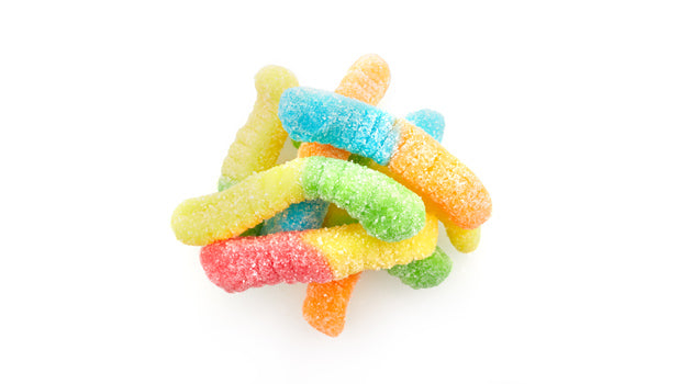Mini Sour Neon Gummy Worms 2" - 18 LB Box