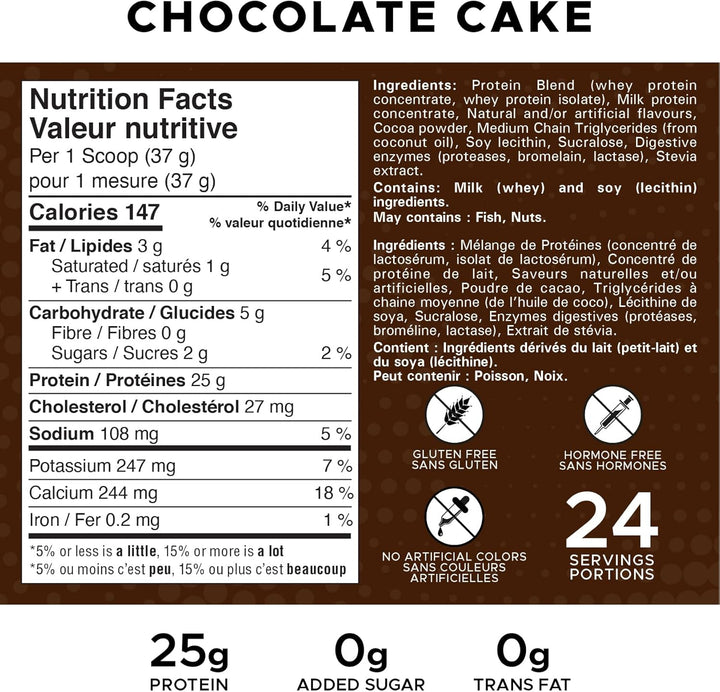 Revolution Nutrition – Poudre de protéine de lactosérum à haute teneur – Gâteau au chocolat – 908 g, 24 portions