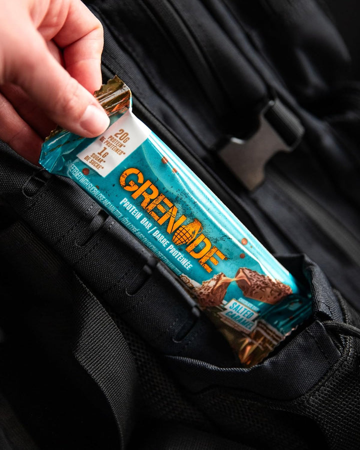 Grenade – Barre protéinée – Caramels salés au chocolat – 12 x 60 g