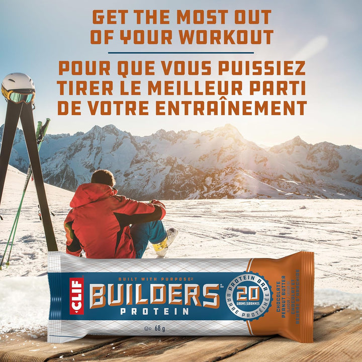 Clif Builders – Barres protéinées – Chocolat et beurre de cacahuète – Pack de 12
