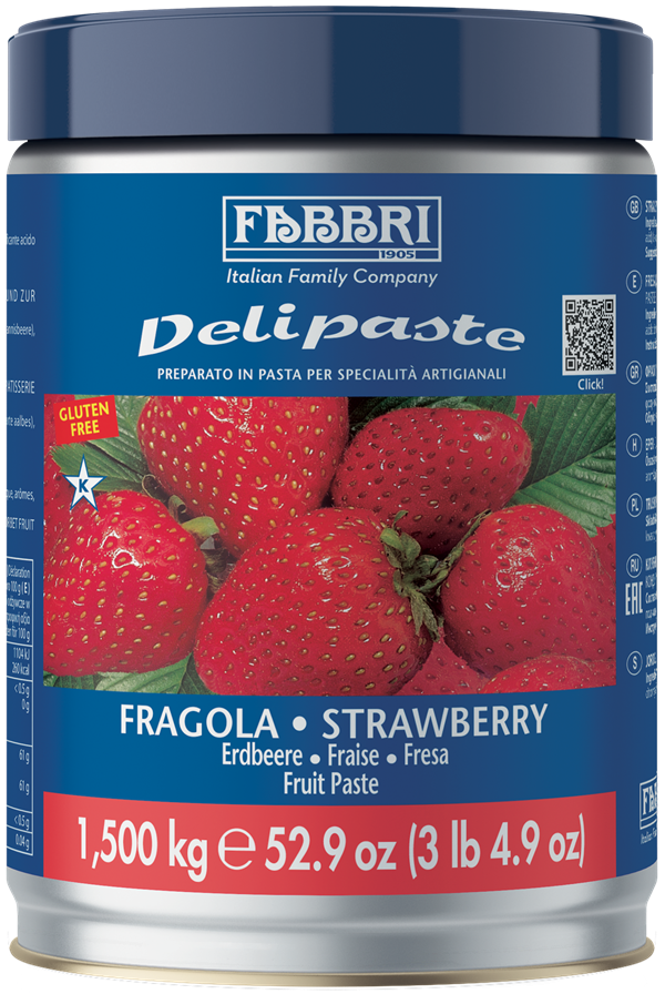 Fabbri STRAWBERRY - DELIPASTE (COMPOUND PASTES) - 8 x 1.5KG Tin - Fabbri Canada
