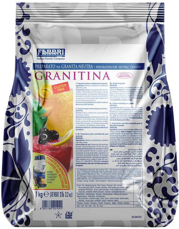 Fabbri GRANITINA - Neutral Base for Granita - 12 x 1KG - Fabbri Canada