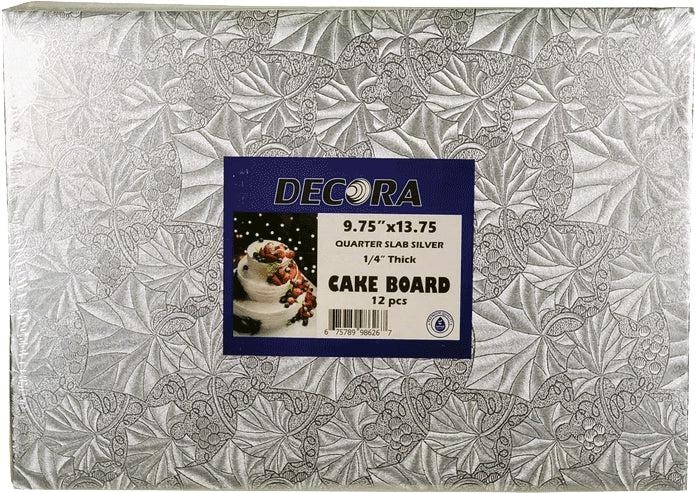 XC - Decora - Plateau à gâteau - Argent - 9,75x13,75x1/4