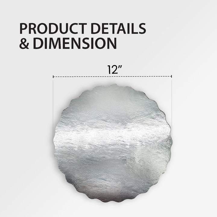 Enjay - Scallop Sheets - 12" - Round - Silver - 0.45 thick