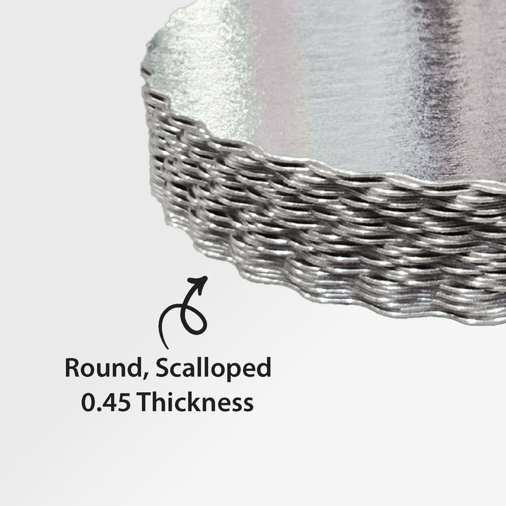 Enjay - Scallop Sheets - 12" - Round - Silver - 0.45 thick