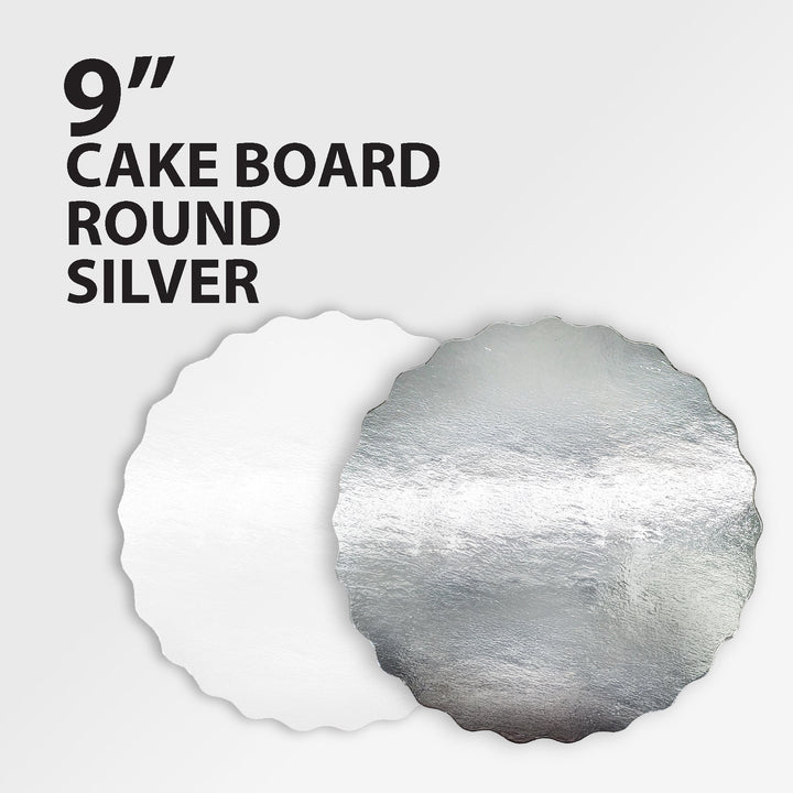 Enjay - Feuilles de coquille Saint-Jacques - 23 cm (9 po) - Ronde - Argent - 0,45 cm d'épaisseur