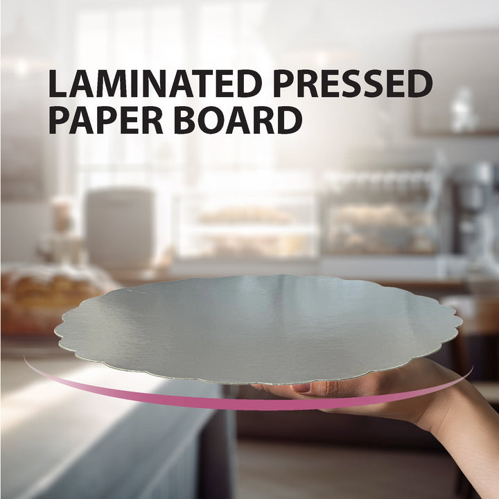 Enjay - Feuilles de coquille Saint-Jacques - 23 cm (9 po) - Ronde - Argent - 0,45 cm d'épaisseur