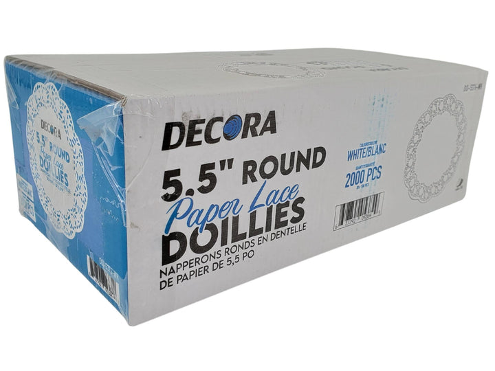 Decora - 5.5" Round Paper Lace Doilies, White - DOI-5376-WH