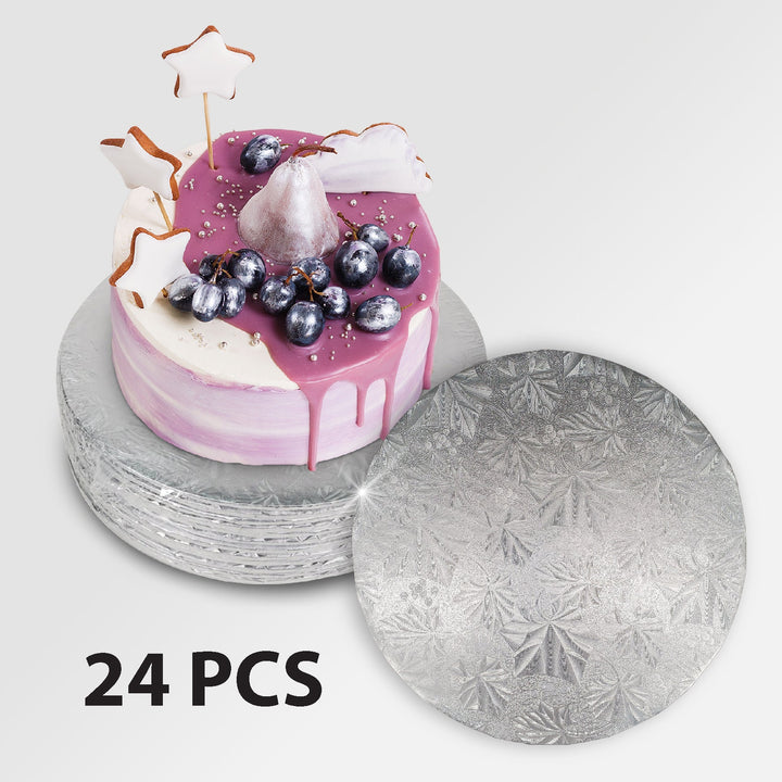 Enjay - Cake Board - Round - Silver - 6x1/4