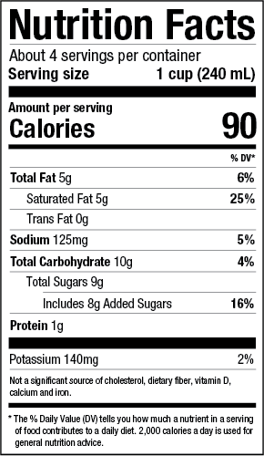 Pacific Foods - Barista Series - Coconut Original - Nutritional Info