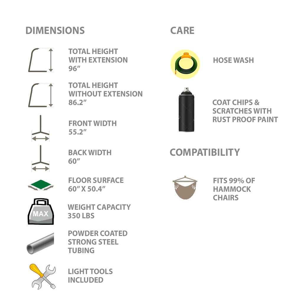 Colombian Hammock Chair with Universal Chair Stand - Part of the Collective Marketplace Collection