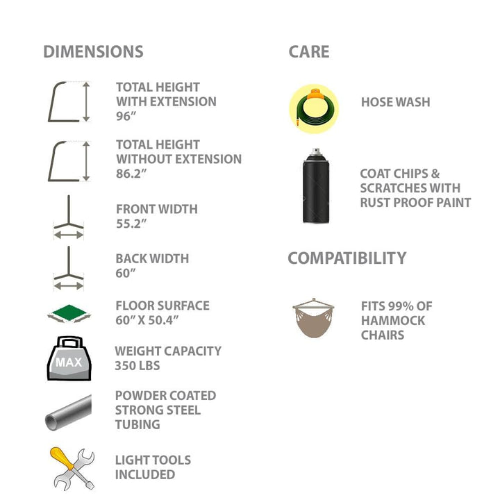 Colombian Hammock Chair with Universal Chair Stand - Part of the Collective Marketplace Collection