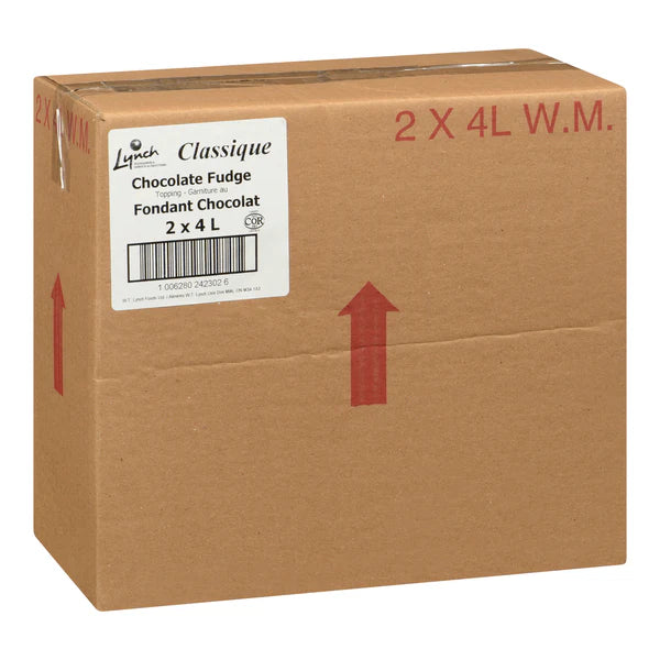 Classic Chocolate Fudge Gourmet Sundae Topping - 2X4L/CS - by Lynch Foods Canada - Member of Solina