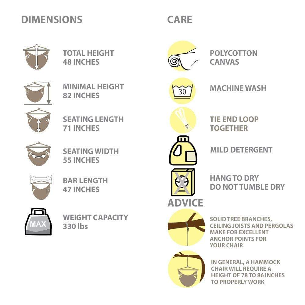 Colombian Hammock Chair with Universal Chair Stand - Part of the Collective Marketplace Collection