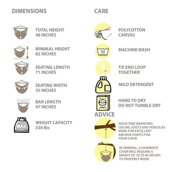 Colombian Hammock Chair with Universal Chair Stand - Part of the Collective Marketplace Collection
