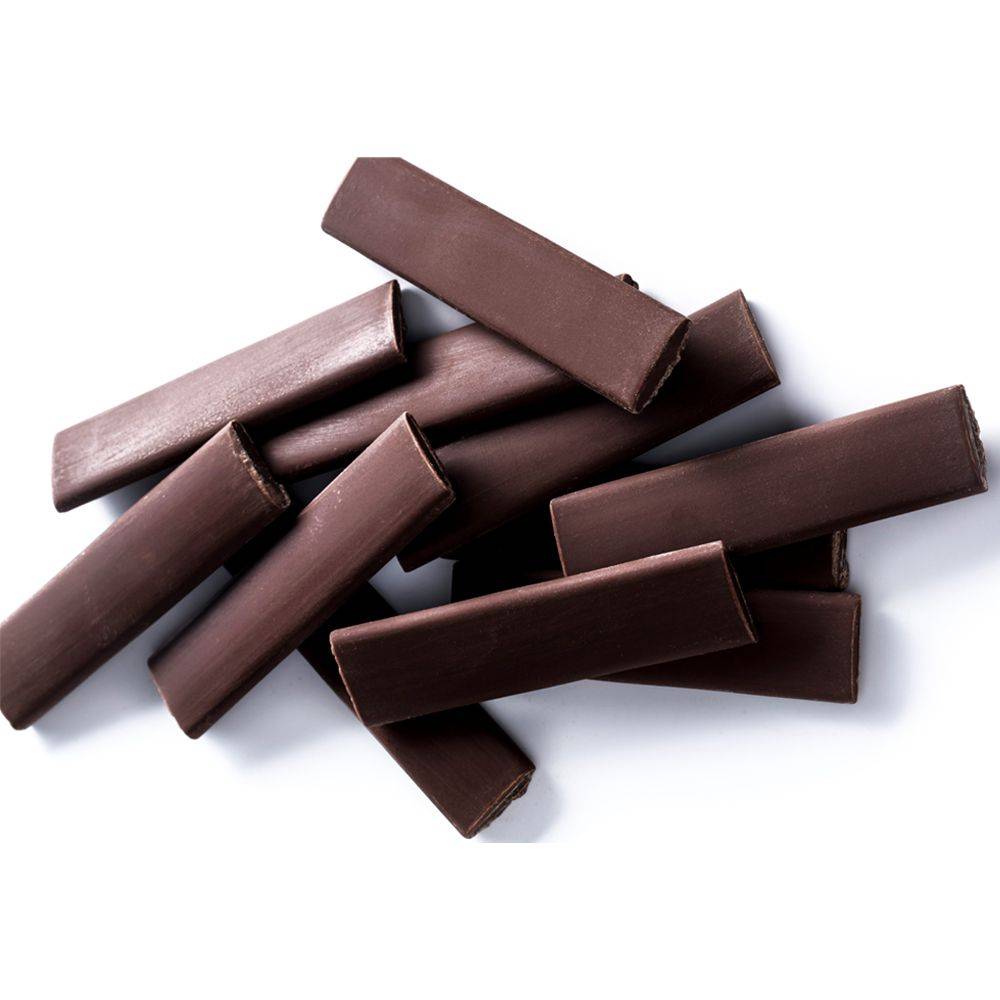 Stack of chocolate bars on a white background by Barry Cacoa Canada