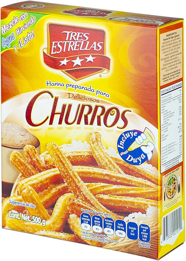 Churros Flour Mix - 12 x 500 g - Tres Estrellas - Restaurant and Foodservice Ingredients - Canadian Distribution