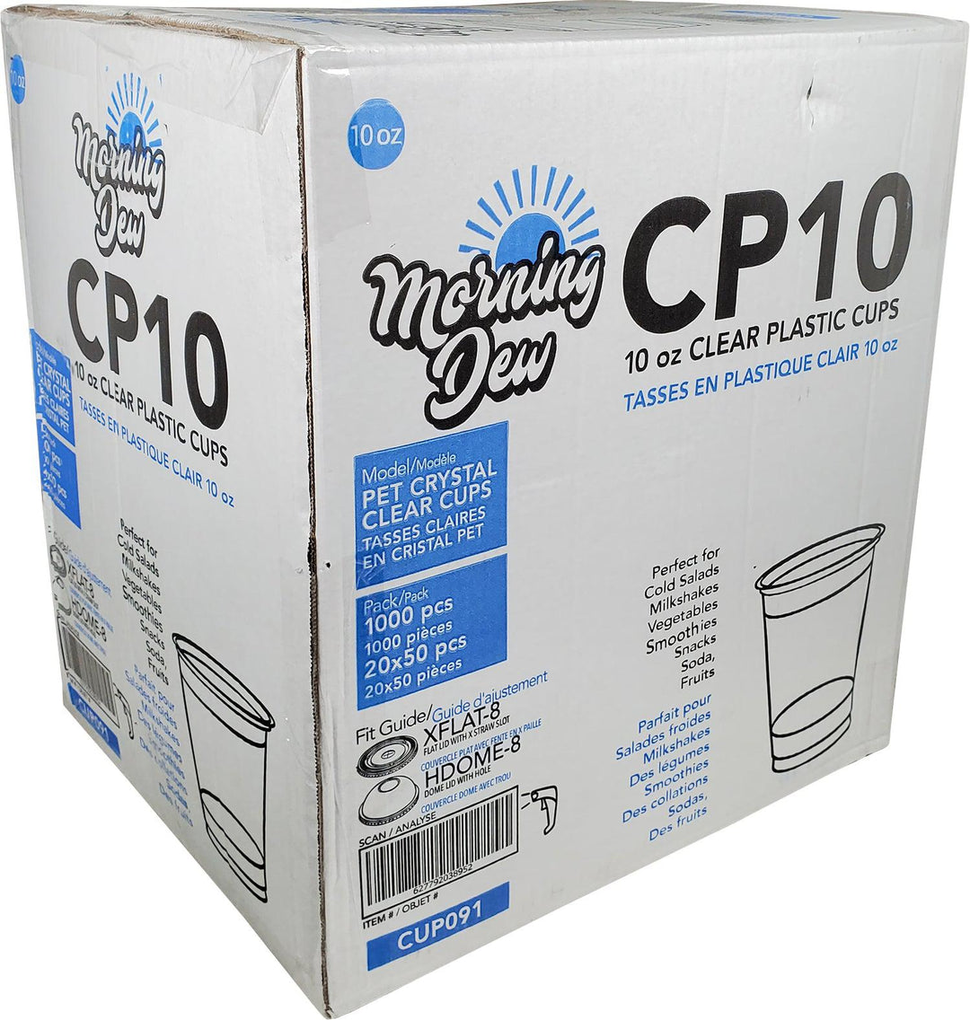 Morning Dew - Gobelet transparent en PET de 296 ml (10 oz) - 78 mm - 20 x 50 unités