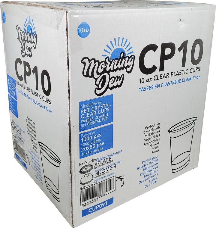 Morning Dew - Gobelet transparent en PET de 296 ml (10 oz) - 78 mm - 20 x 50 unités