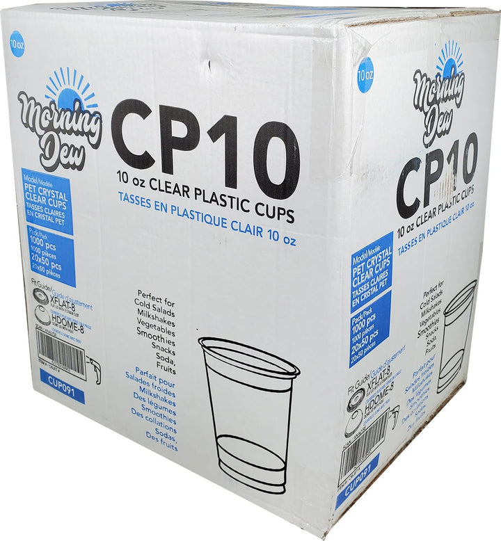 Morning Dew - Gobelet transparent en PET de 296 ml (10 oz) - 78 mm - 20 x 50 unités