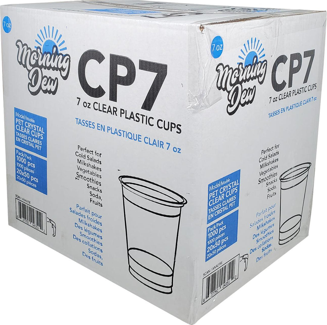 Morning Dew - Gobelet PET transparent 7 oz - 78 mm - 20 x 50 unités