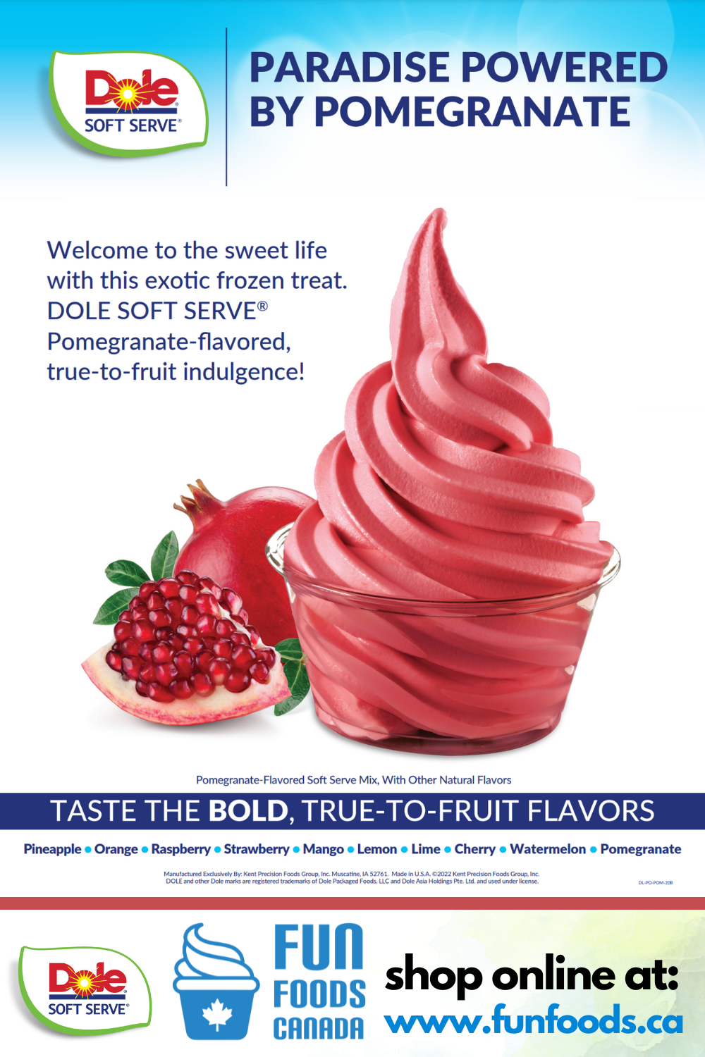 Dole Watermelon Soft Serve Mix - 4,4 livres Sac - Caisse (4 sacs de 4,4 lb)