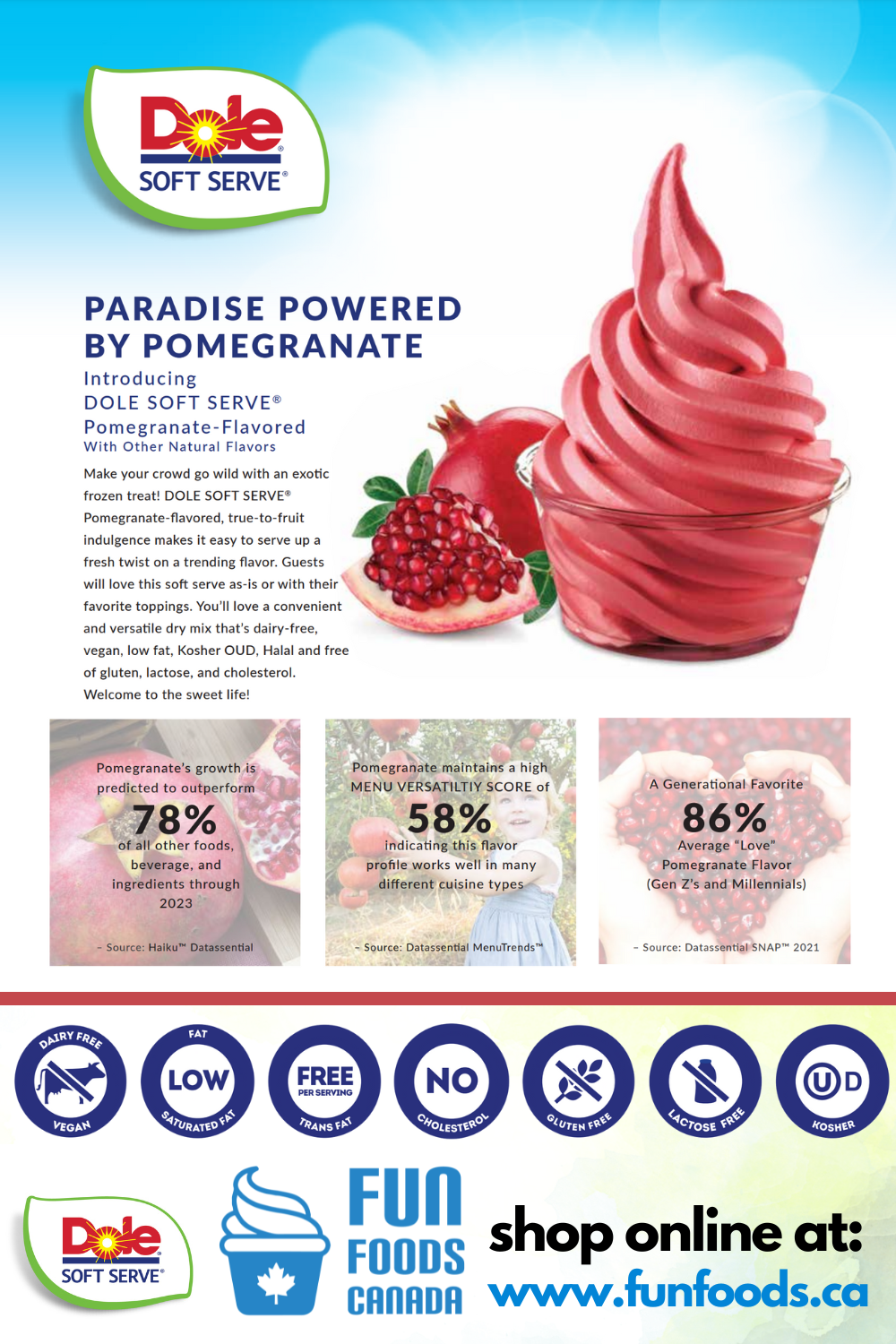 Dole Watermelon Soft Serve Mix - 4,4 livres Sac - Caisse (4 sacs de 4,4 lb)
