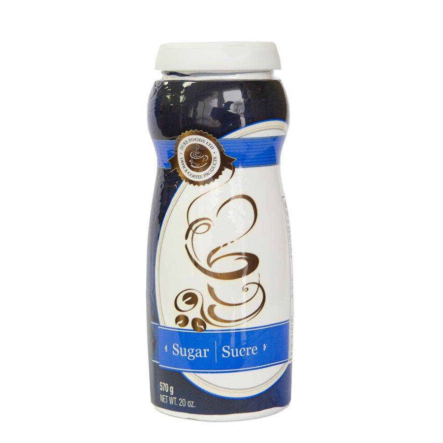 Dure Foods - White Sugar - 20oz. (570 grams) Cylinder - 24 CT Case